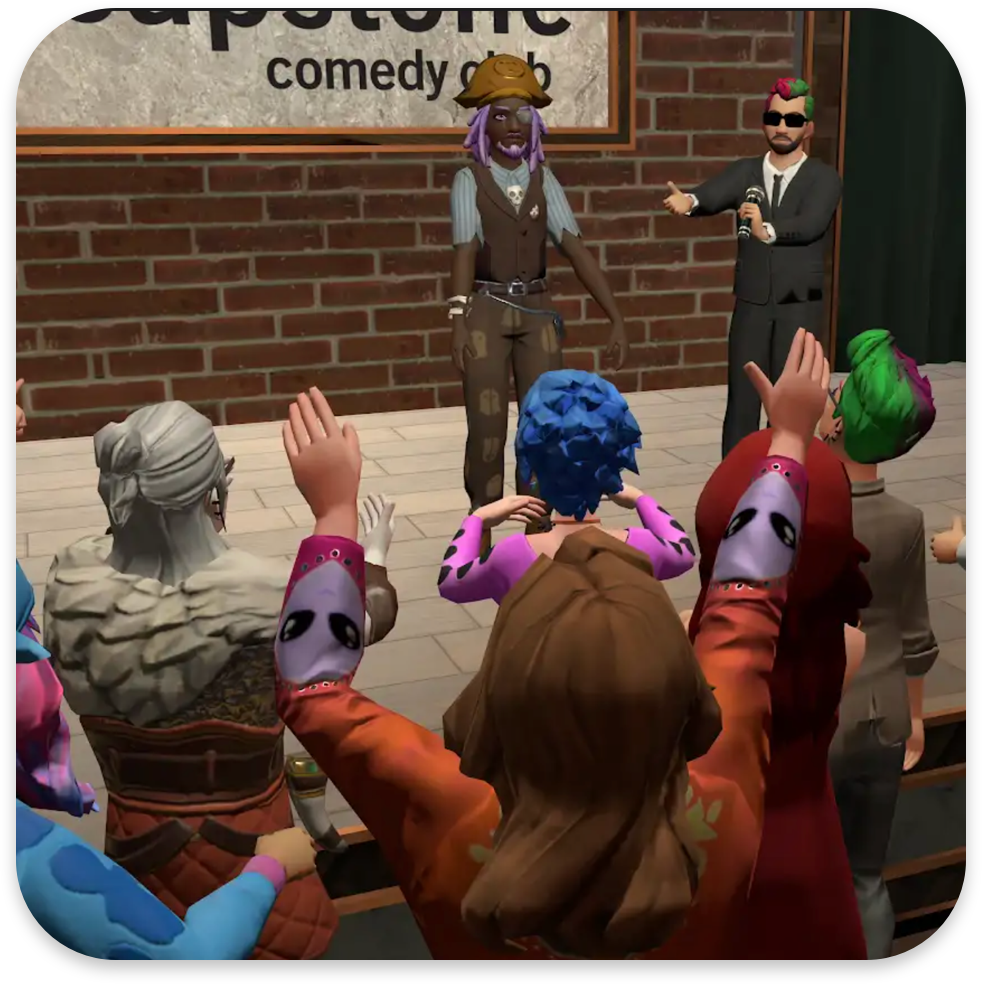 Collage of images from the Soapstone Comedy Club